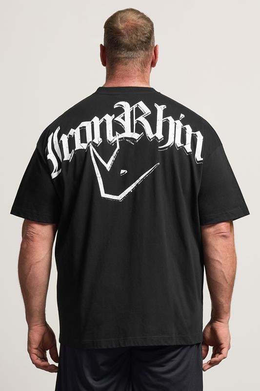 IronRhino Big & Tall Black Old English Logo T-Shirt | BadRhino 6