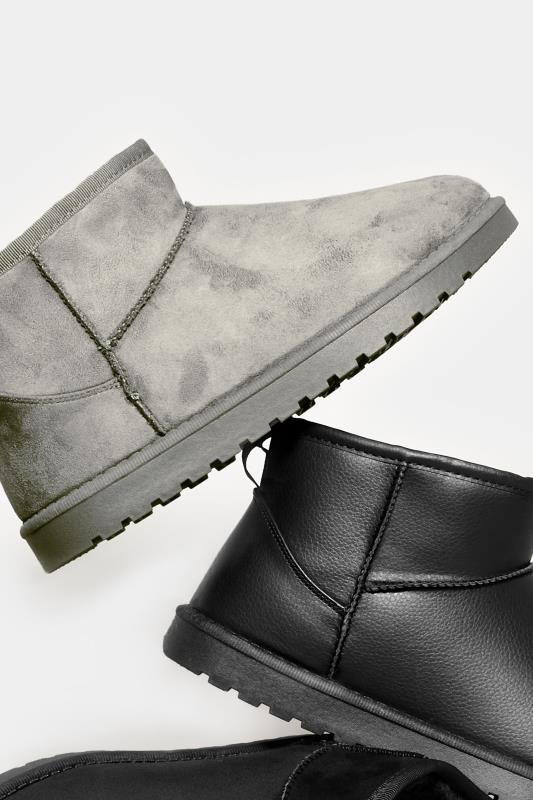 Grey Faux Suede Faux Fur Lined Ankle Boots In Extra Wide EEE Fit | Yours Clothing 7