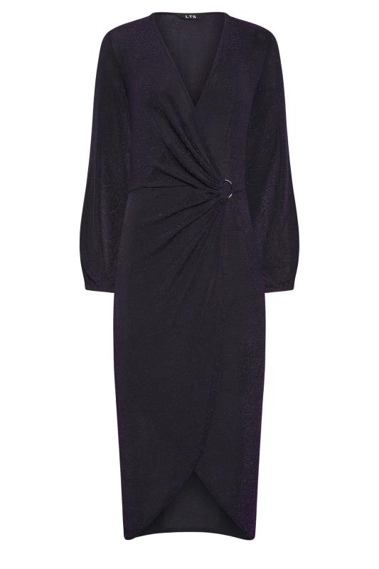 LTS Tall Dark Purple Ring Detail Midi Dress | Long Tall Sally  5
