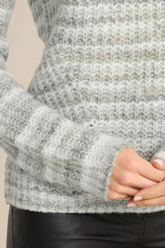 LTS Tall Grey Stripe Knitted Jumper | Long Tall Sally 4