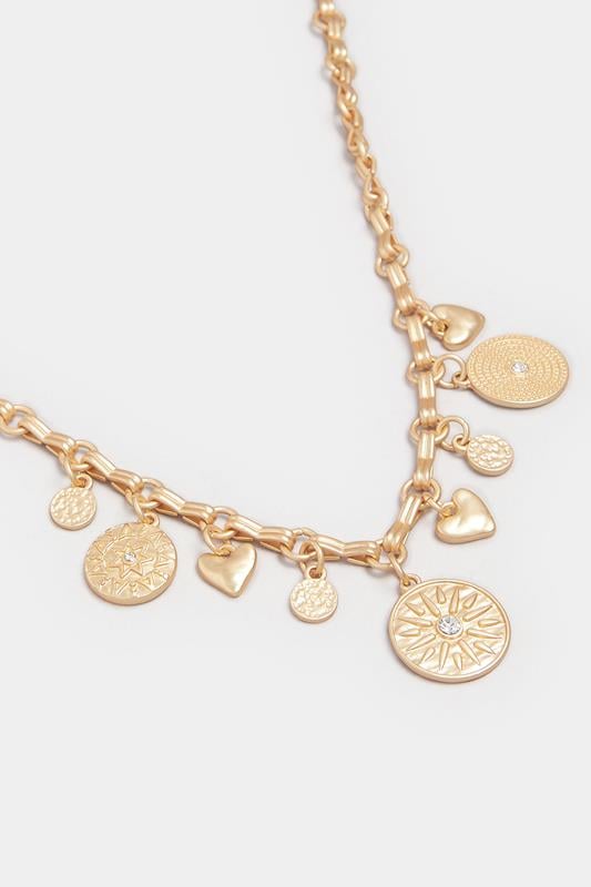 Gold Tone Pendant Charm Necklace | Yours Clothing 3