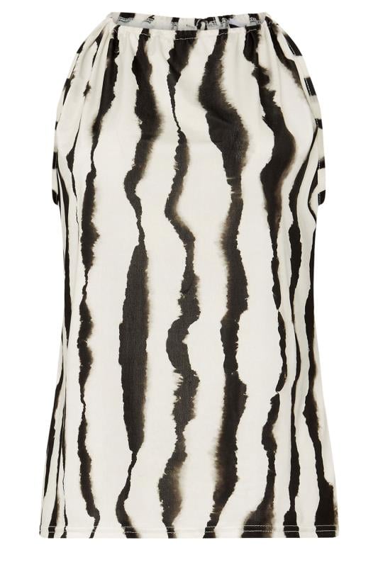 LTS Tall Women's White Abstract Print Halter Neck Top | Long Tall Sally  5