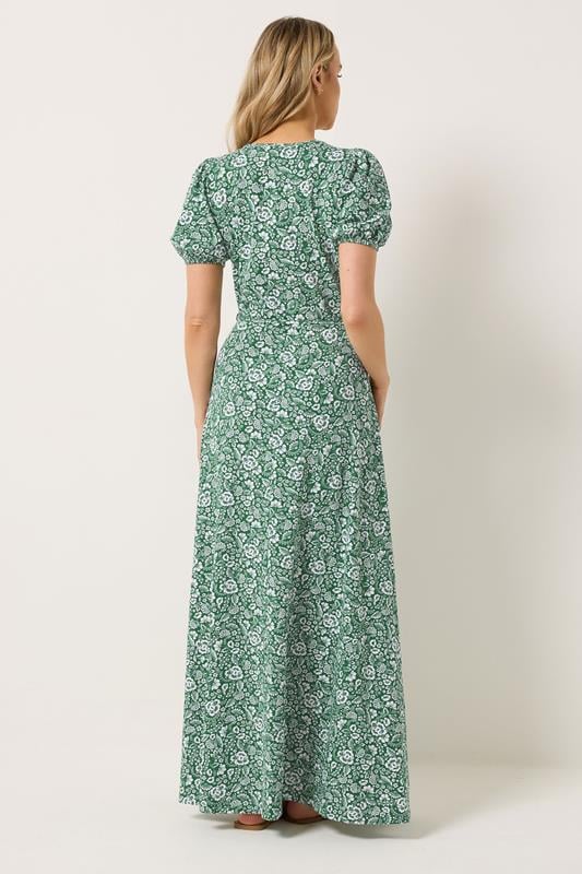 LTS Tall Women's Green Floral Cotton Wrap Maxi Dress | Long Tall Sally