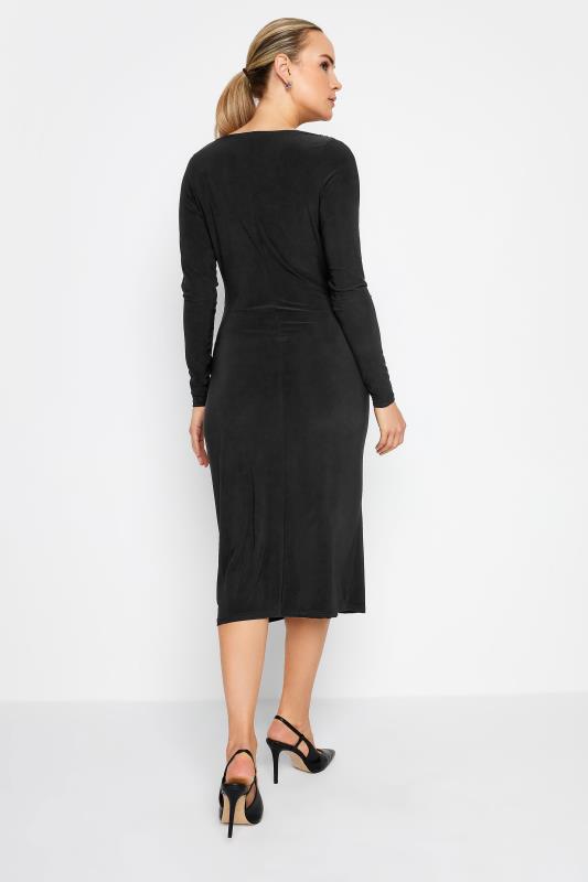 LTS Tall Womens Black Draped Midi Dress | Long Tall Sally  4