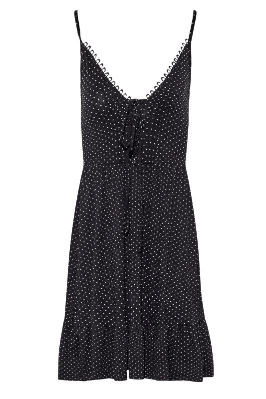 LTS Tall Women's Black Star Print Tie Detail Mini Sundress | Long Tall Sally 6