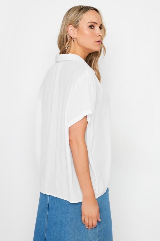 LTS Tall Women's White Crinkle Short Sleeve Shirt | Long Tall Sally  4