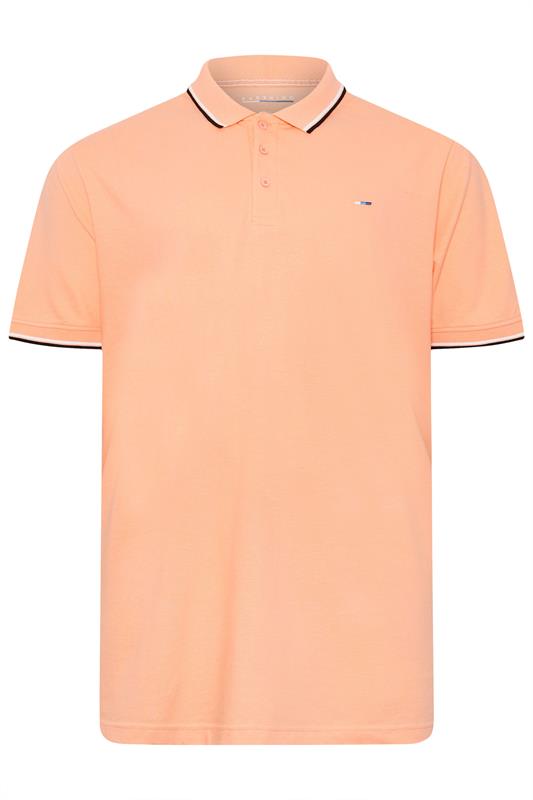 BadRhino Big & Tall Light Orange Tipped Polo Shirt | BadRhino 1