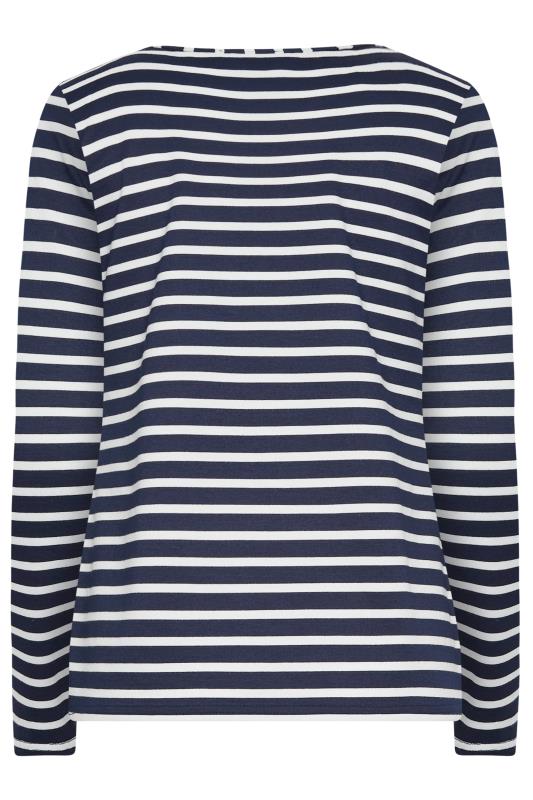 LTS Tall Navy Blue Stripe Long Sleeve Top | Long Tall Sally 7