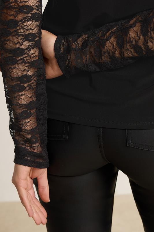 LTS Tall Black Lace Square Neck Top | Long Tall Sally 4