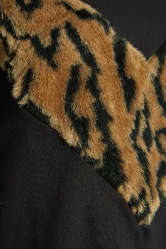LTS Tall Women's Black Leopard Print Panel Sweatshirt | Long Tall Sally 5