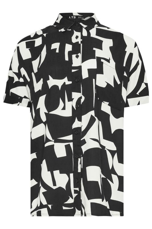 LTS Tall Black & White Abstract Print Shirt | Long Tall Sally 5