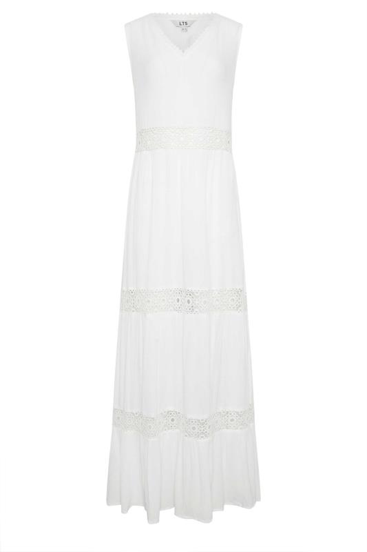 LTS Tall Womens White Crochet Maxi Dress | Long Tall Sally 5