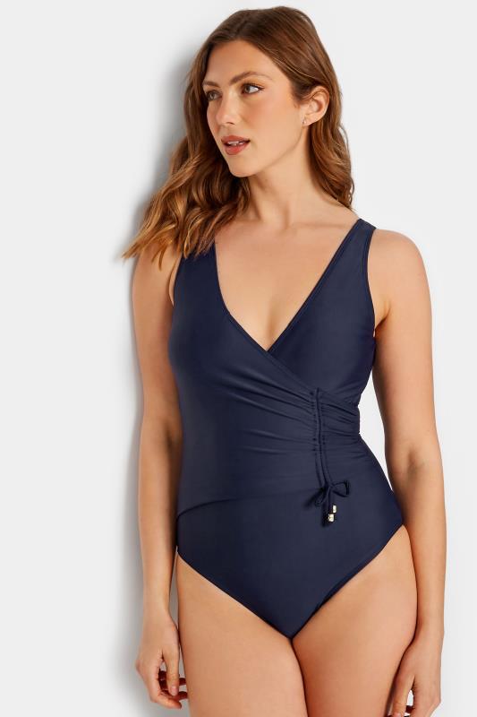 LTS Tall Women's Blue Ruched Side Swimsuit | Long Tall Sally 5