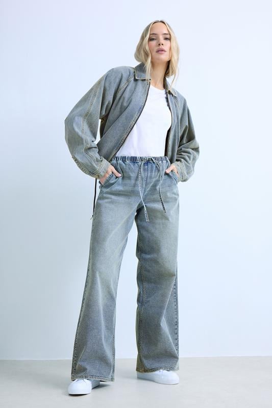Tall  LTS Tall Blue Mid Wash Wide Leg Jeans