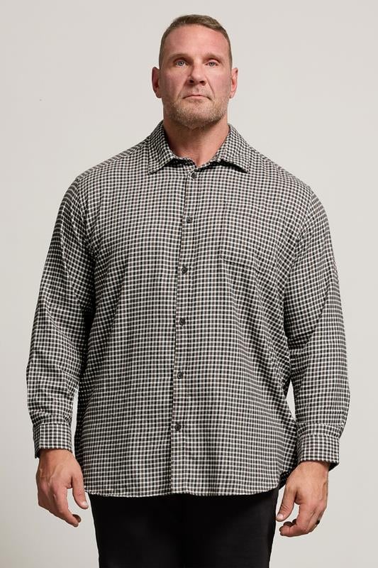 JACK & JONES Big & Tall Navy Blue Mini Check Shirt