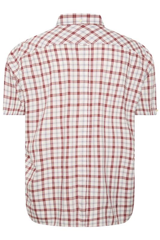 BEN SHERMAN Big & Tall Maroon Red Check Print Shirt | BadRhino 4