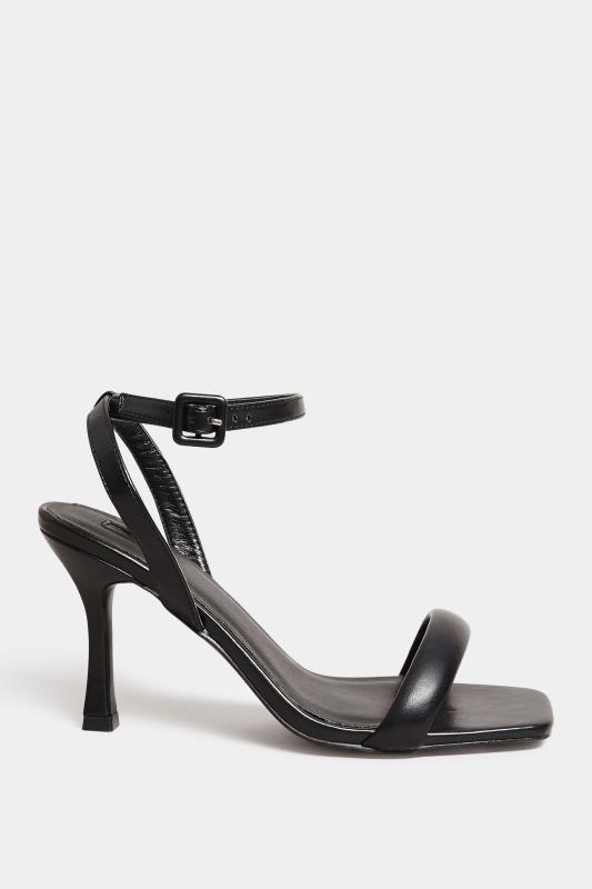 LIMITED COLLECTION Black Padded Strap Heeled Sandals In Extra Wide EEE Fit | Yours Clothing 3