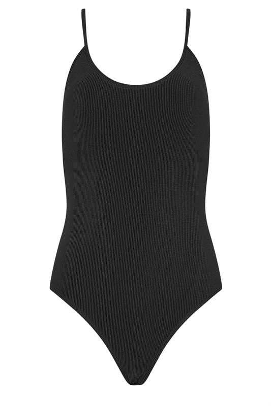 Tall  LTS Tall Black Cross Back  Textured Swimsuit