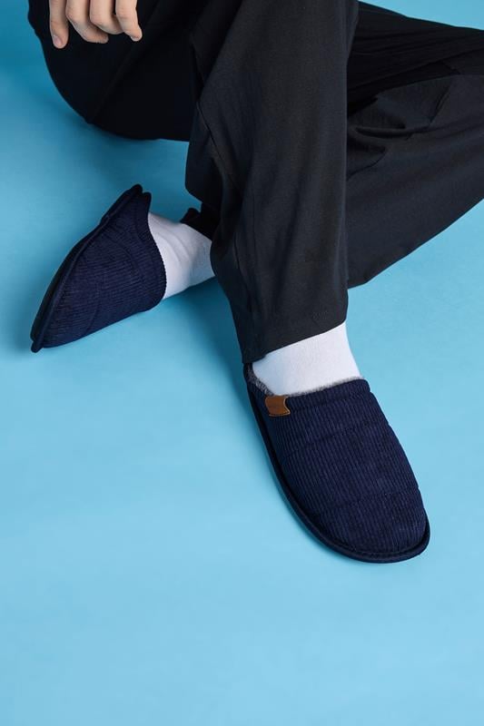 Men's  JACK & JONES Navy Blue Mule Slippers