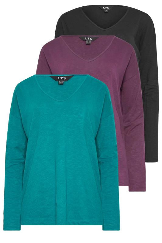 LTS Tall Women's 3 PACK Purple & Blue V-Neck T-Shirts | Long Tall Sally 7