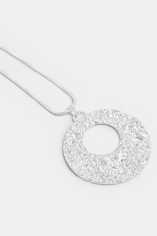 Silver Tone Adjustable Chain Disc Necklace | Yours Clothing 3