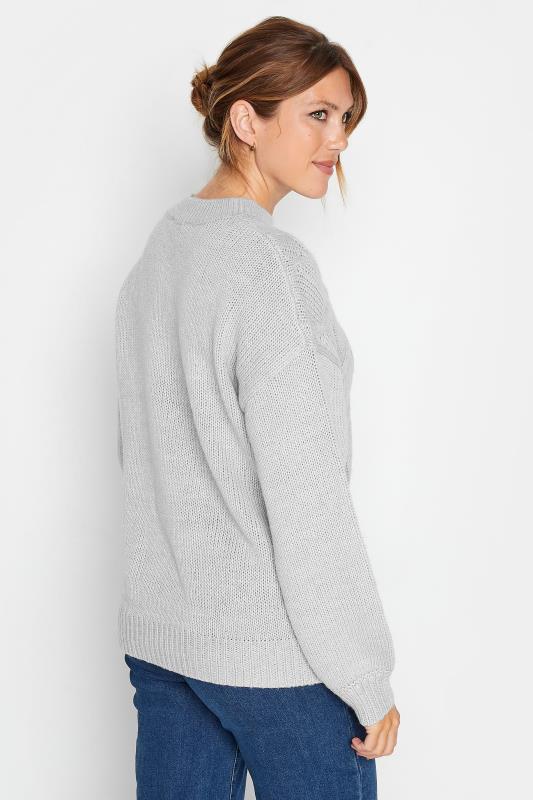 LTS Tall Grey Chunky Cable Knit Jumper | Long Tall Sally