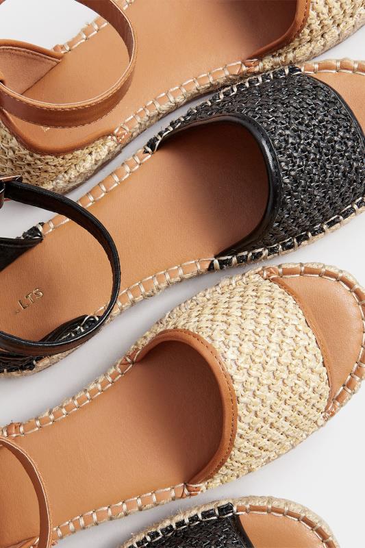 LTS Brown Espadrille Open Toe Sandals In Standard Fit | Long Tall Sally 6