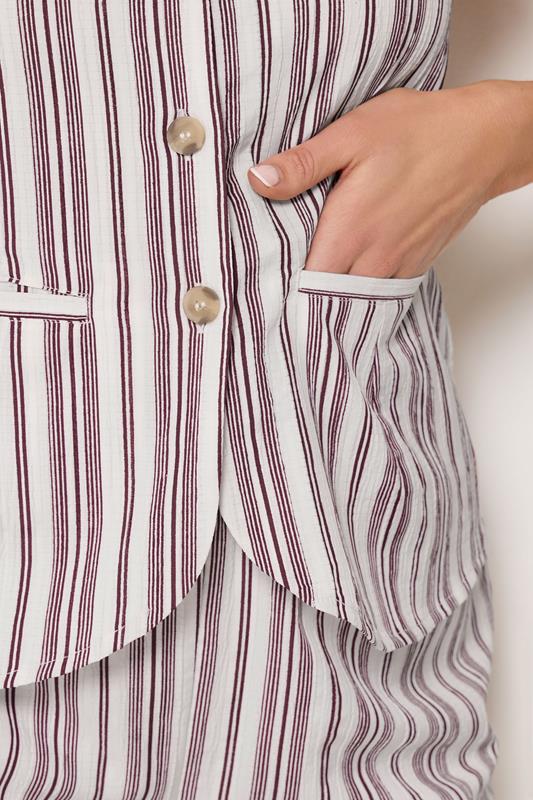 LTS Tall Women's Red Stripe Button Waistcoat | Long Tall Sally 5