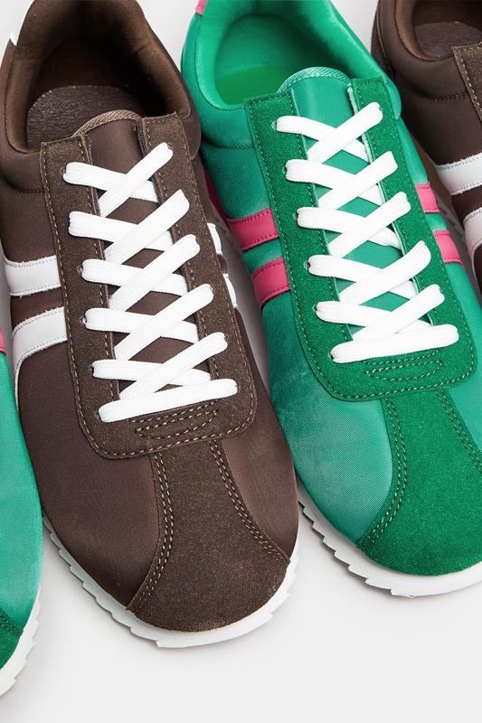 Green Side Stripe Trainers in Extra Wide EEE Fit | Yours Clothing 6