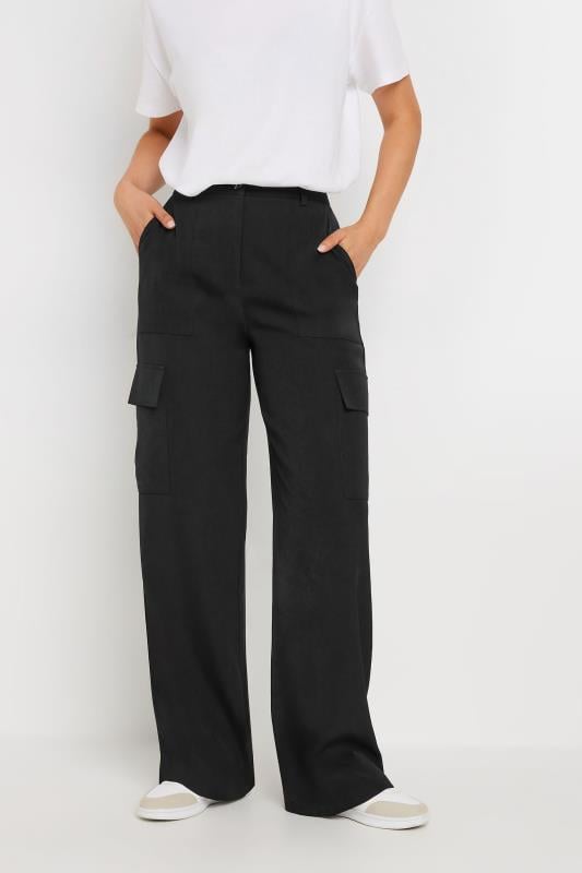 LTS Tall Black Tailored Cargo Pocket Trousers | Long Tall Sally 2