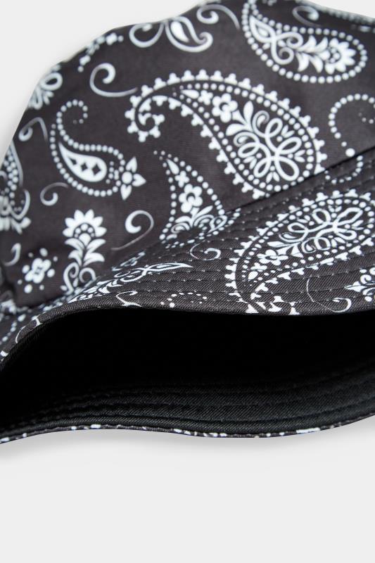 Black Paisley Print Bucket Hat | Yours Clothing  4