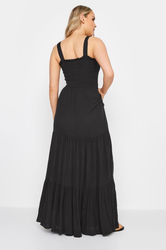 LTS Tall Womens Black Shirred Tiered Maxi Dress | Long Tall Sally 4