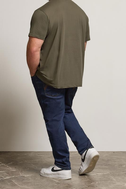 BadRhino Big & Tall Indigo Blue Straight Leg Stretch Jeans | BadRhino 3