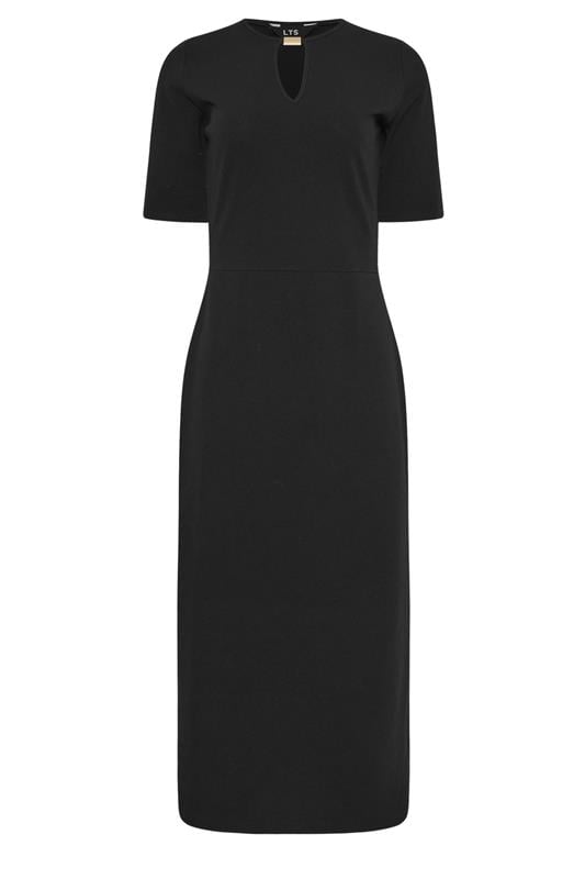 LTS Tall Black Keyhole Midi Dress | Long Tall Sally 1