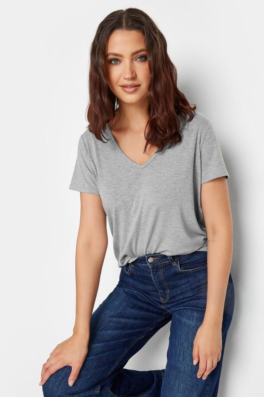 LTS Tall Women's Light Grey V-Neck T-Shirt | Long Tall Sally 4