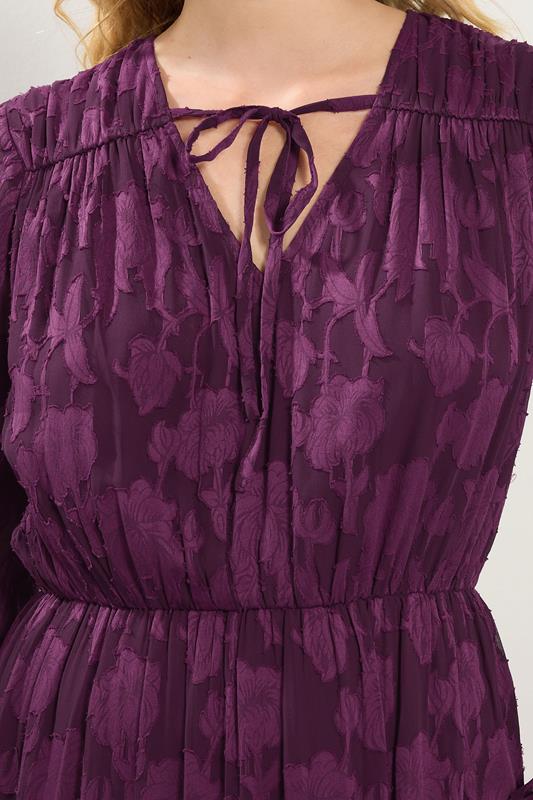 LTS Tall Purple Jacquard Boho Maxi Dress | Long Tall Sally 5