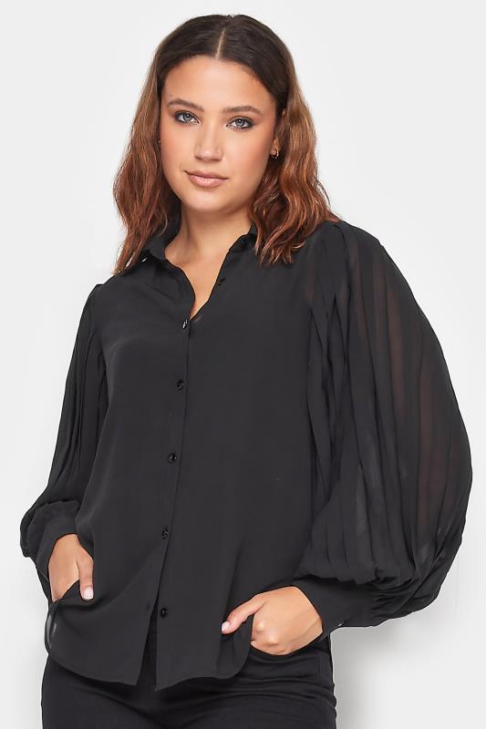 LTS Tall Women's Black Pleat Sleeve Shirt | Long Tall Sally 5
