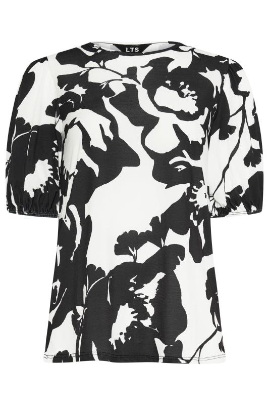 Tall  LTS Tall White Monochromatic Floral Print Top