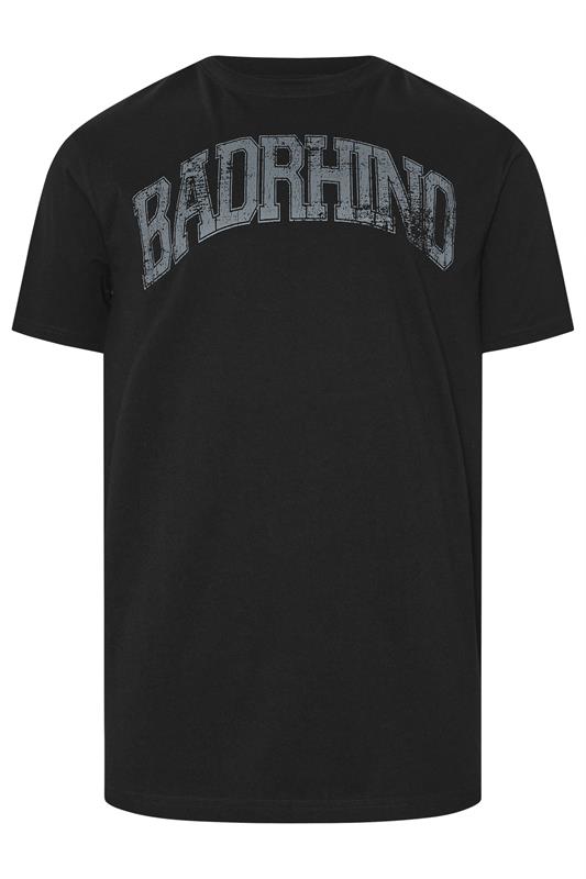 BadRhino Big & Tall Black Extra Long Distressed Graphic T-Shirt | BadRhino 5