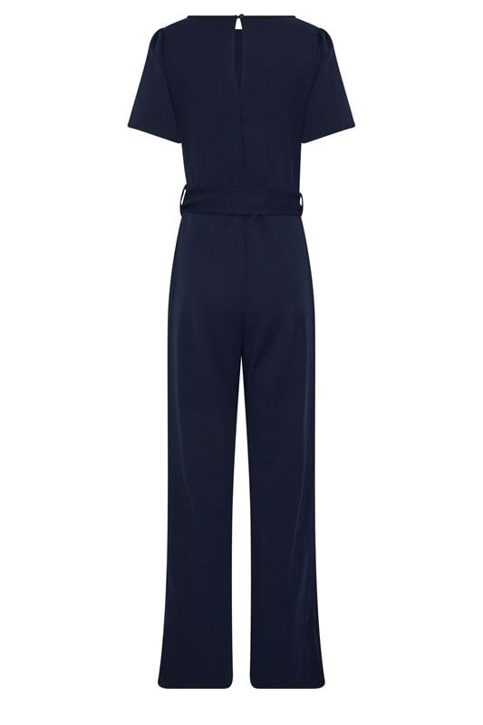 LTS Tall Women's Navy Blue Scuba Button Front Jumpsuit | Long Tall Sally 6