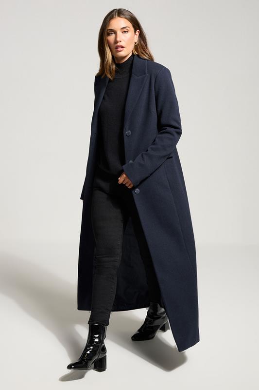 LTS Tall Navy Blue Formal Maxi Coat | Long Tall Sally 2