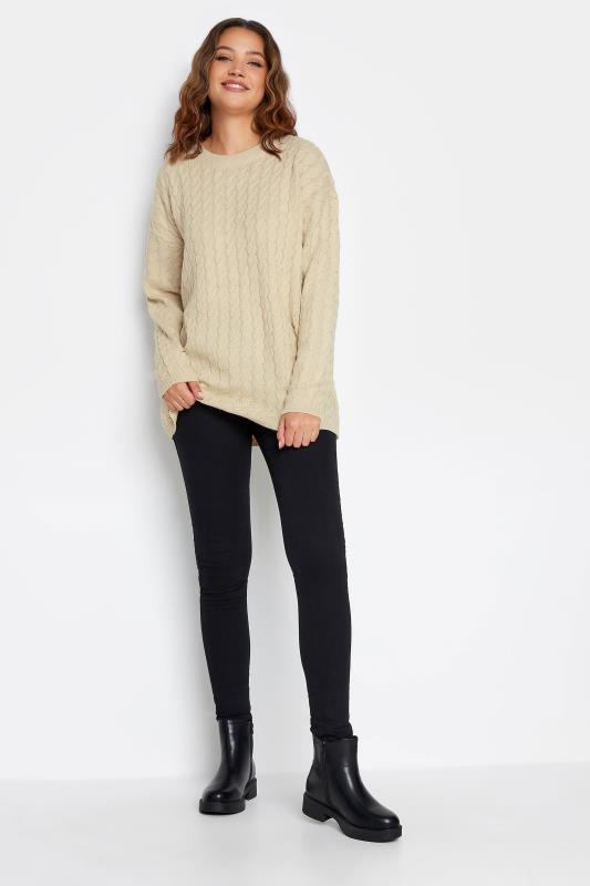 LTS Tall Beige Brown Cable Knit Jumper | Long Tall Sally
