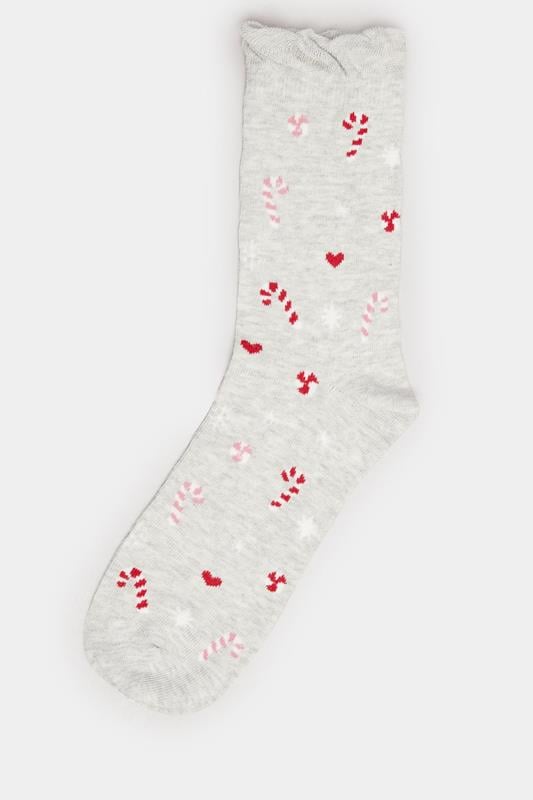 4 PACK Blue & Red Gingerbread Christmas Socks | Yours Clothing 6