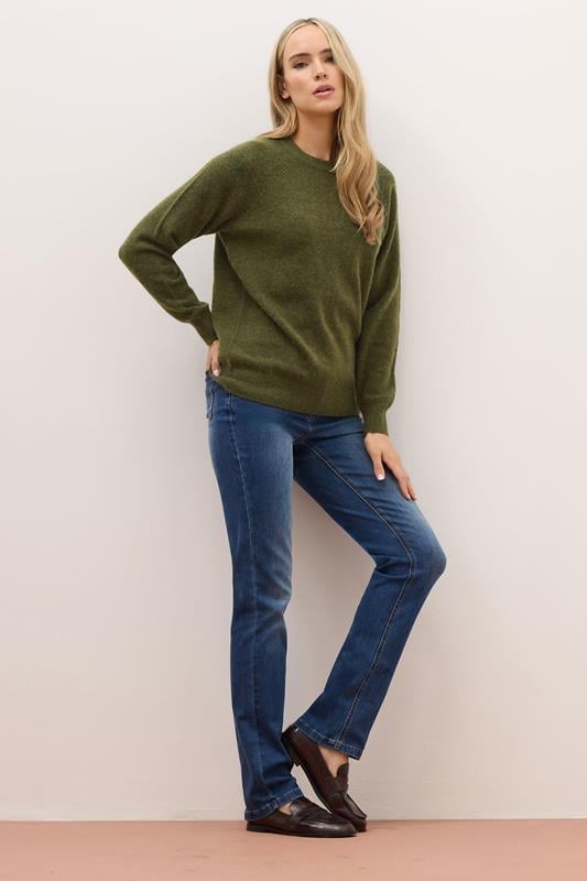 LTS PREMIUM Tall Olive Green Knitted Jumper 2