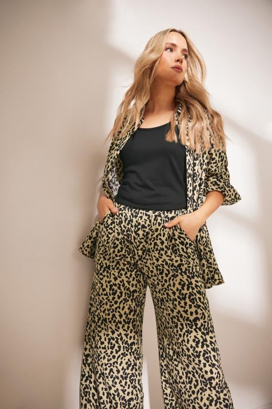 Tall  LTS Tall Natural Brown Leopard Print Shirt