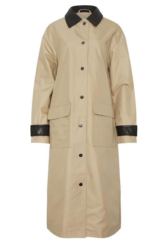LTS Tall Stone Brown Longline Car Coat | Long Tall Sally 6