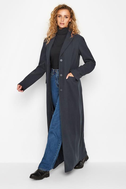 Tall Women's LTS Navy Blue Long Formal Coat | Long Tall Sally 1