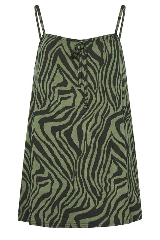 LTS Tall Khaki Green Zebra Print Cami Top | Long Tall Sally  7