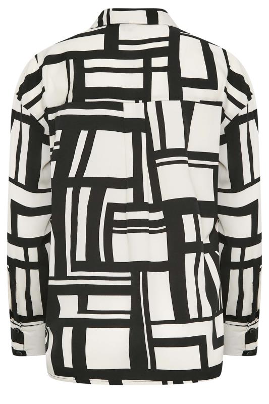 LTS Tall Black & White Abstract Print Longline Shirt | Long Tall Sally  7