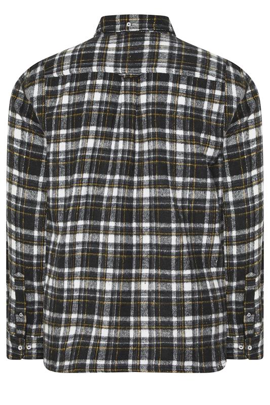 BadRhino Big & Tall Black & Yellow Brushed Checked Shirt | BadRhino 7
